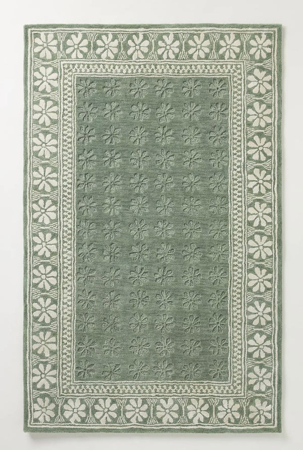 Anthropologie Hand-Tufted Wilfred -Green Rug | Handmade Wool Area Rugs For Living Room Bedroom Aesthetics Home Décor Custom Large Rugs