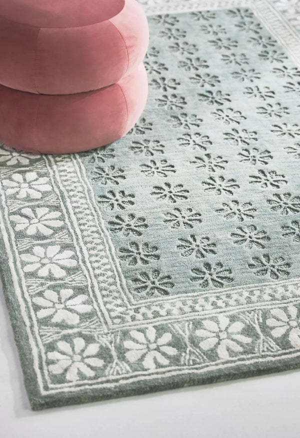 Anthropologie Hand-Tufted Wilfred -Green Rug | Handmade Wool Area Rugs For Living Room Bedroom Aesthetics Home Décor Custom Large Rugs