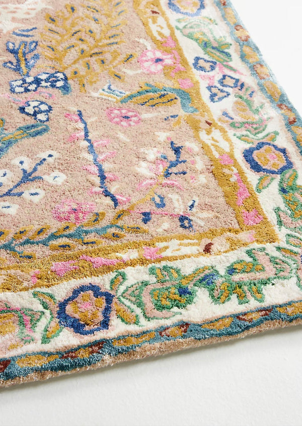 Vintage-Inspired Averi Floral Area Rug Brand New Floral Multicolored Rug | Woolen Handmade Area Rugs For Living Room Bedroom Aesthetics Home Décor Rugs