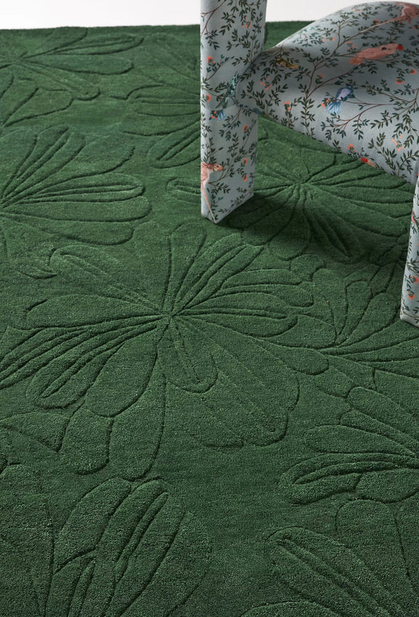Anthropologie Hand-Tufted Sculpted Daisy Green Floral Rug | Woolen Handmade Area Rugs For Living Room Bedroom Aesthetics Home Décor Custom Large Rugs