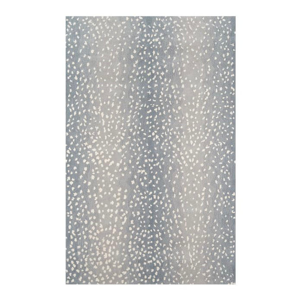 Hand-Tufted Wool Rug – Soft Gray-Blue with White Speckled Pattern | Modern Neutral Area Rug | Nature-Inspired Deer Hide Design Rug
