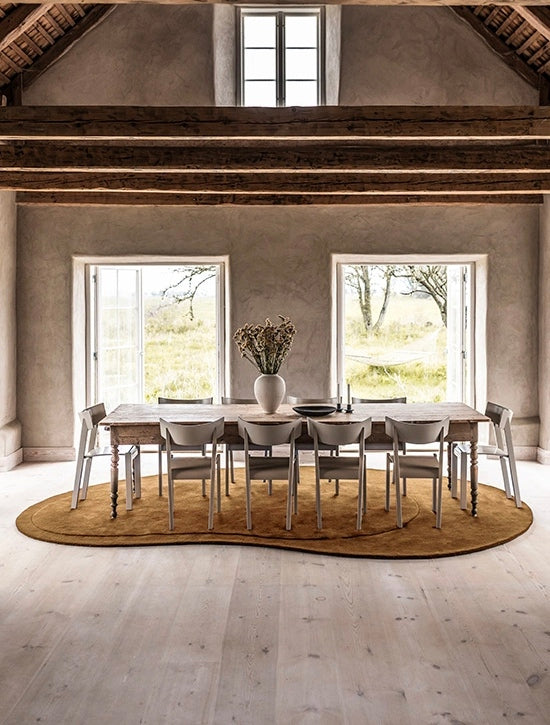 Hand-Tufted Rug – Organic Bean Shape In Rich Terracotta Brown Wool Area Rug | Handmade Rugs For Living Room Bedroom Aesthetics Home Décor Rugs