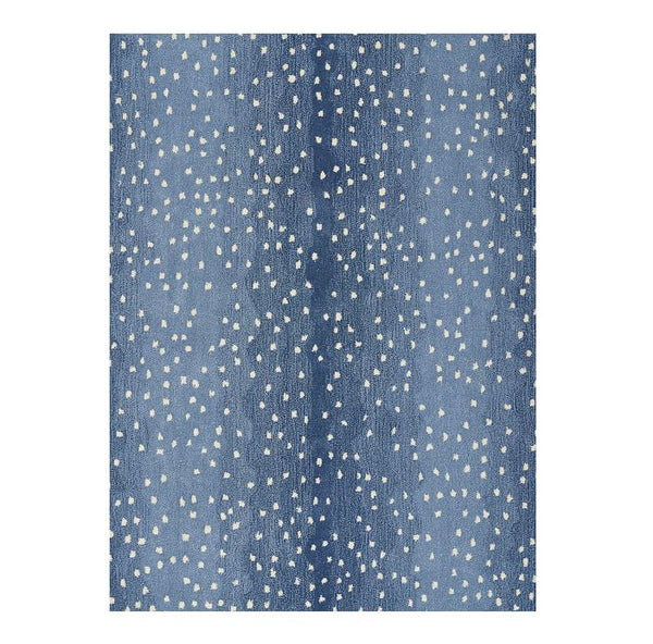 Hand-Tufted Wool Rug – Blue with White Speckled Pattern | Modern Designer Area Rug | Nature-Inspired Deer Hide Effect Rug