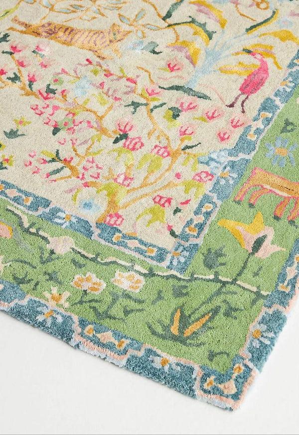 Anthropologie Hand-Tufted Tales Menagerie Rug | Handmade Wool & Silk Area Rugs For Living Room Bedroom Aesthetics Home Décor Custom Large Rugs
