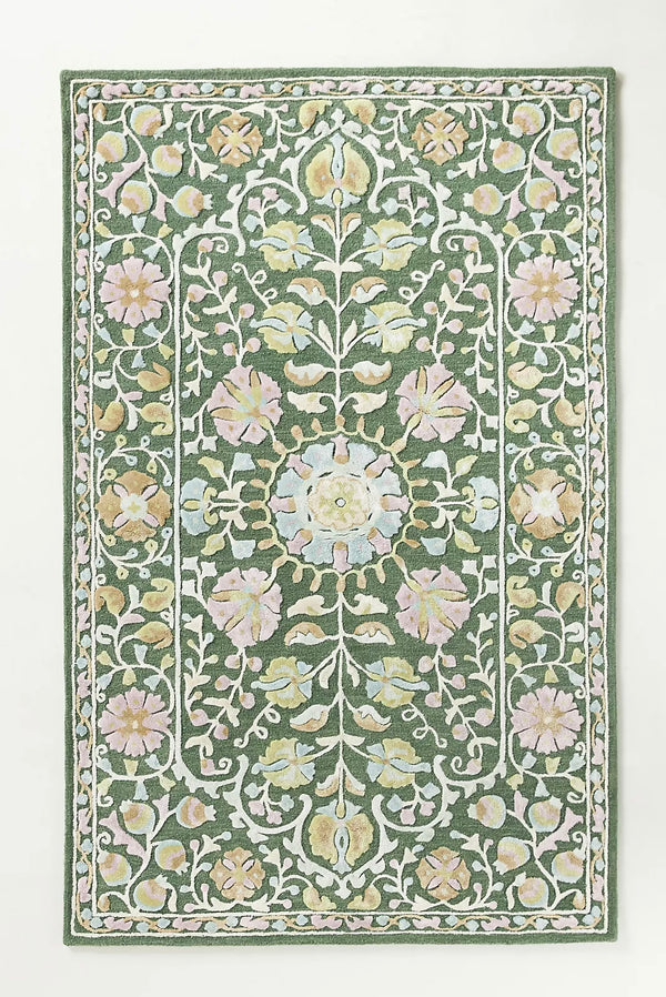 Anthropologie Hand-Tufted Tali Rug | Handmade Wool & Silk Area Rugs For Living Room Bedroom Aesthetics Home Décor Custom Large Rugs