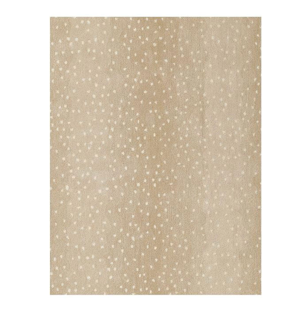 Hand-Tufted Wool Rug – Beige with White Speckled Pattern | Modern Neutral Area Rug | Minimalist Deer-Inspired Design Rug