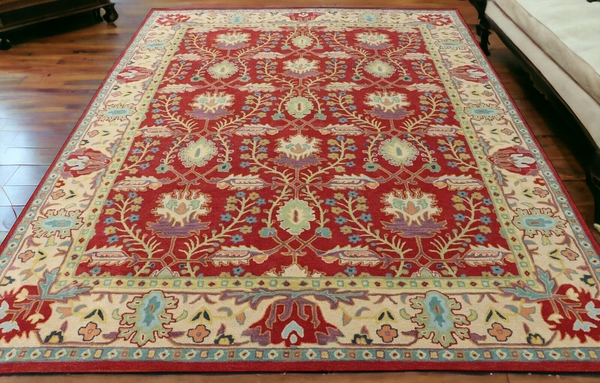 Hand-Tufted Brand New Floral Multicolored Irregular Shape Rug | Woolen Handmade Area Rugs For Living Room Bedroom Aesthetics Home Décor Rugs